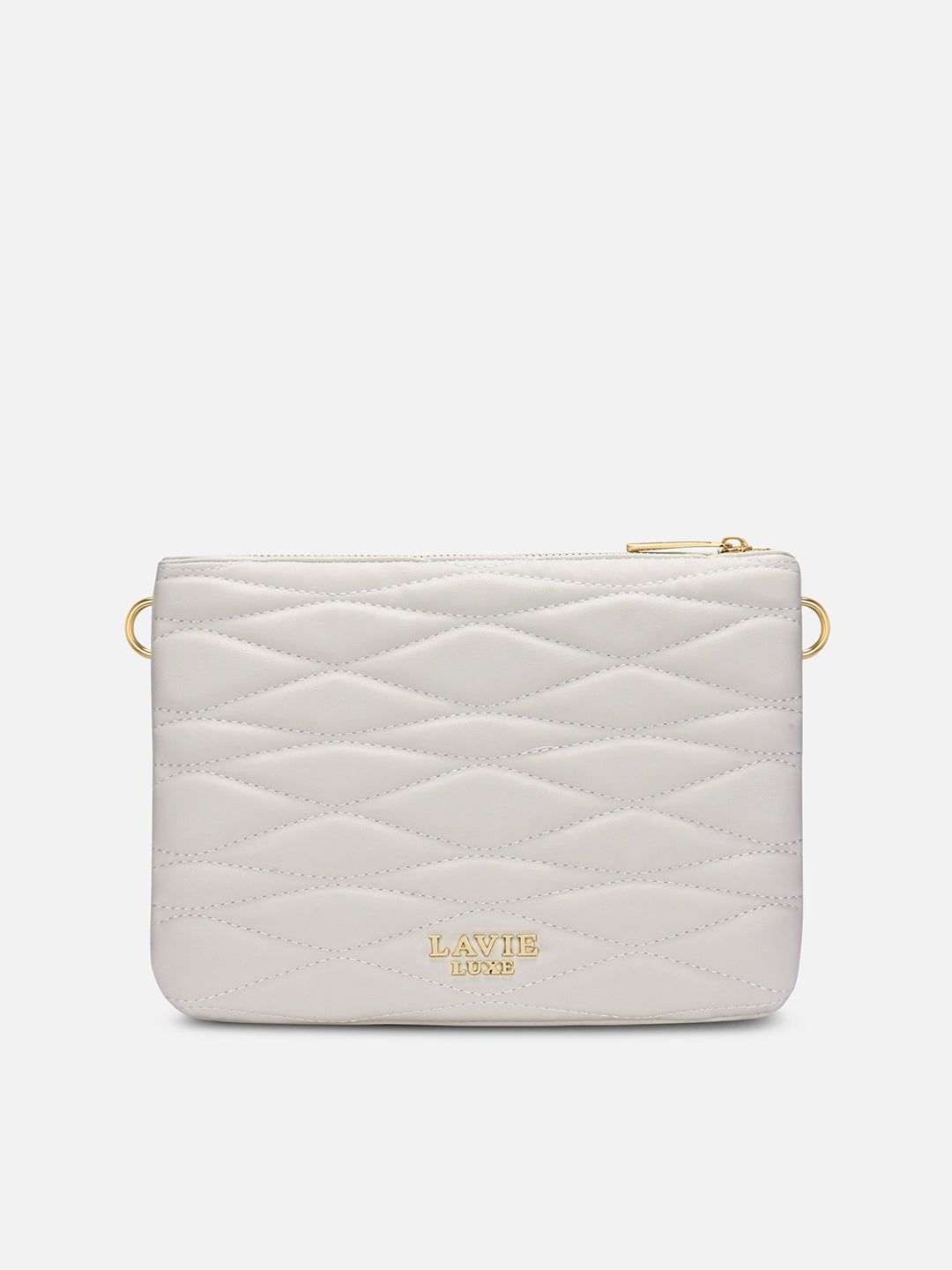 Lucie Quilted 5Compartment Slingbag Off White