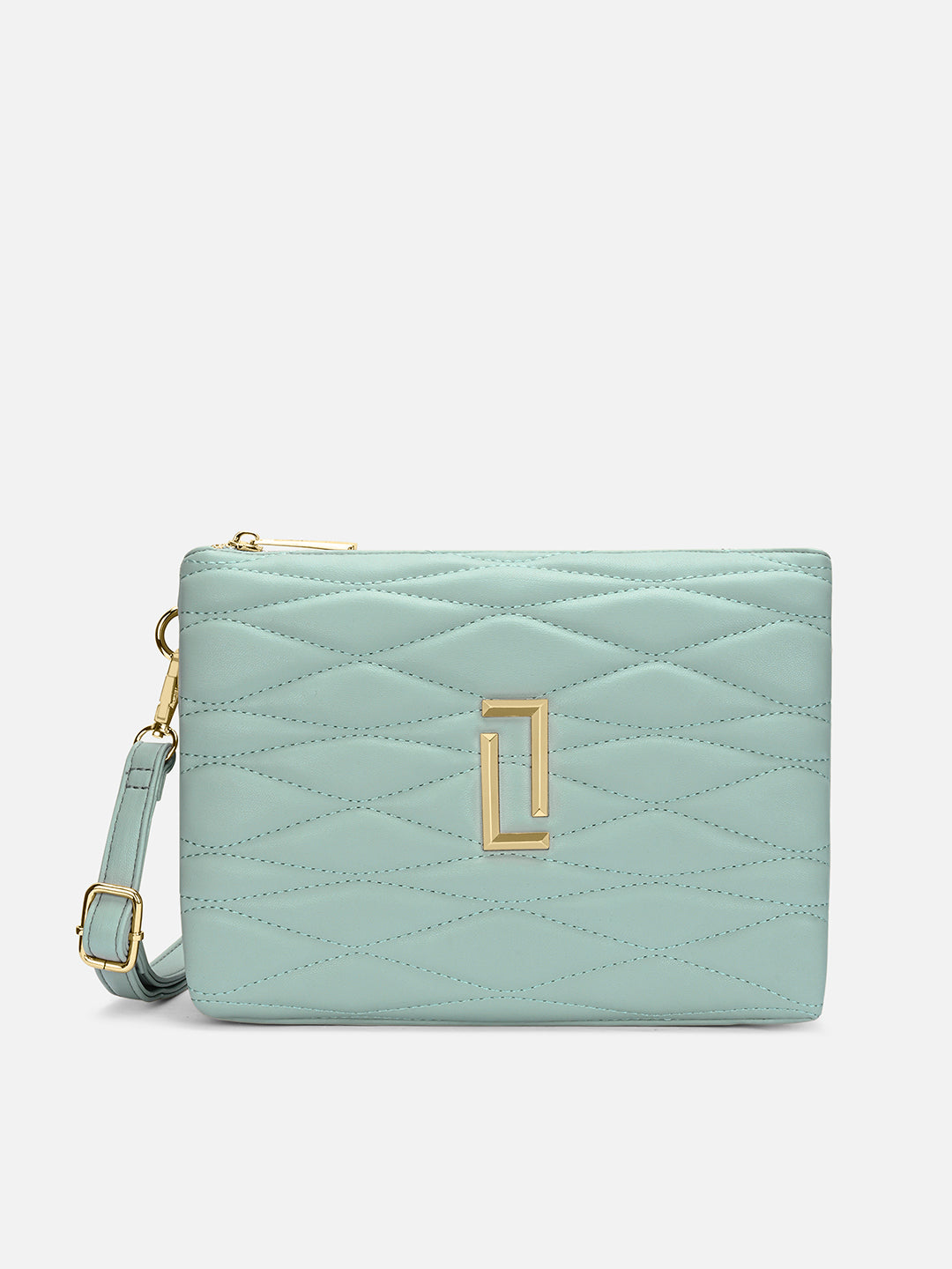Lucie Quilted 5Compartment Slingbag Mint