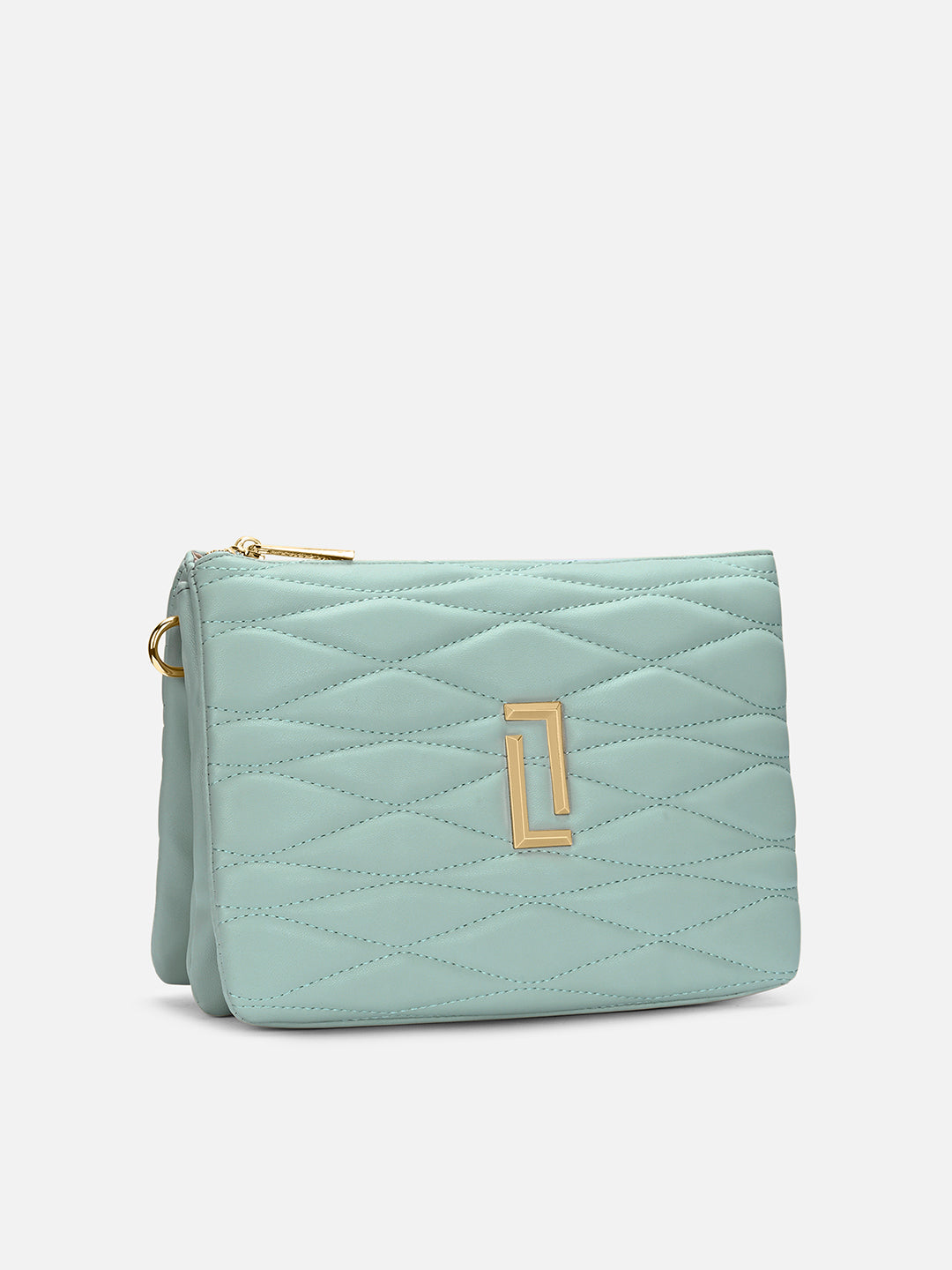 Lucie Quilted 5Compartment Slingbag Mint