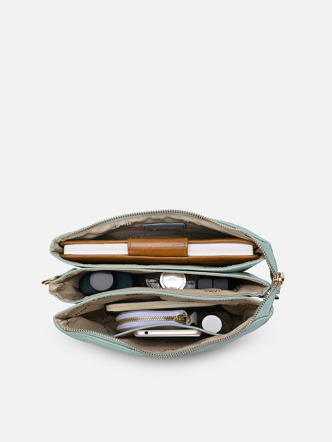 Lucie Quilted 5Compartment Slingbag Mint
