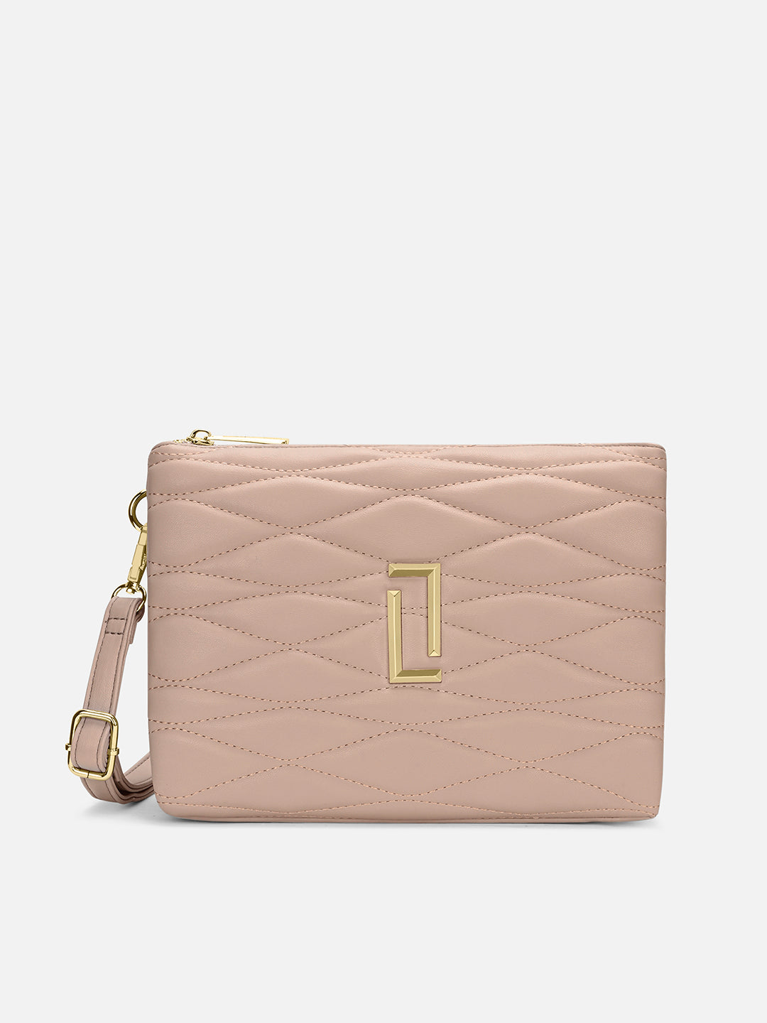 Lucie Quilted 5Compartment Slingbag Mocha
