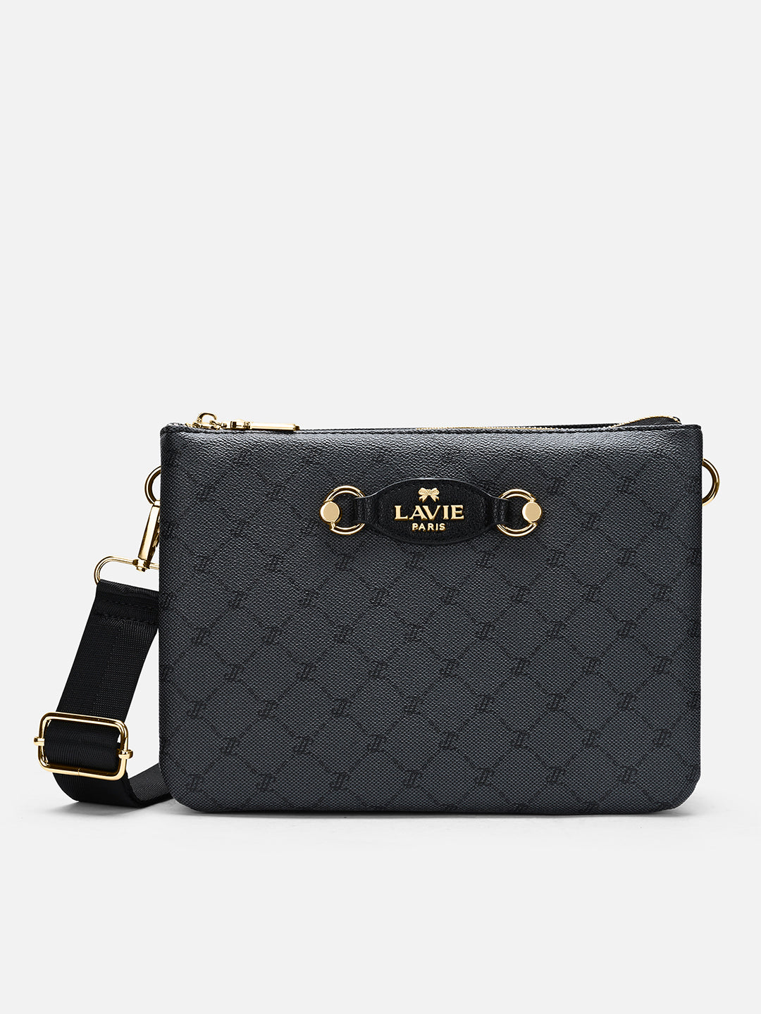 Mono Melvin 5 Compartment Large Sling Bag Charcoal