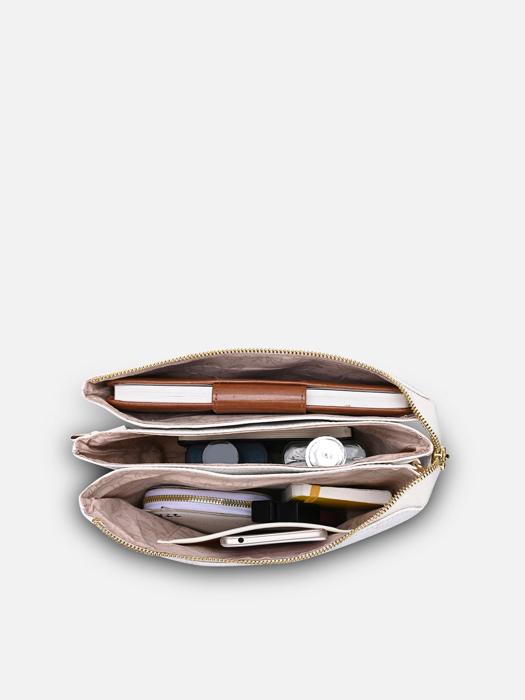 Mono Melvin 5 Compartment Large Sling Bag Ivory