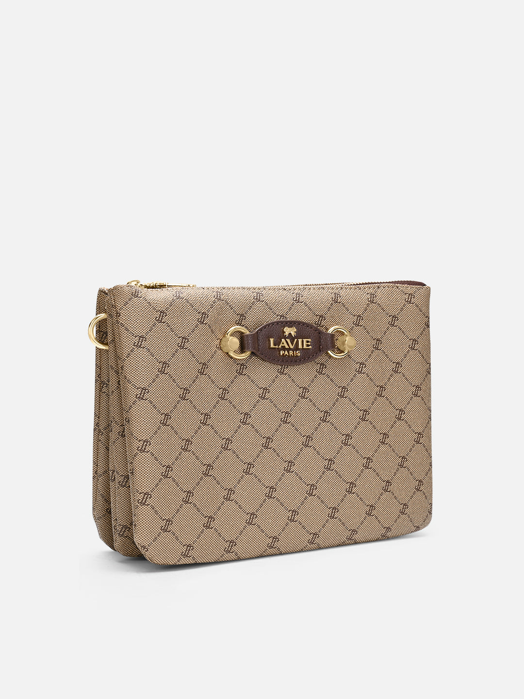 Mono Melvin 5 Compartment Large Sling Bag Latte