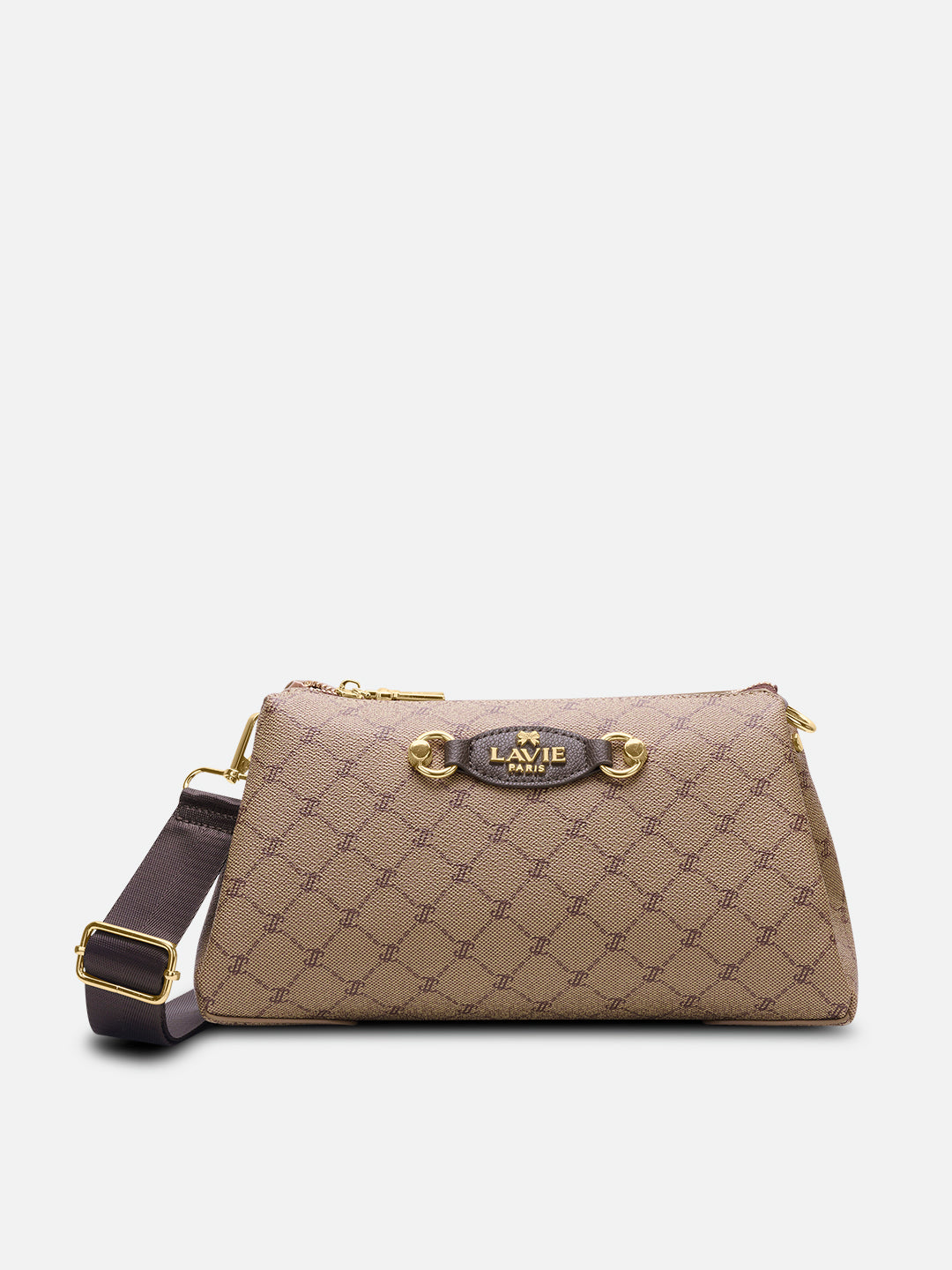 Mono Eloi 3 Compartment Medium Sling Bag Latte