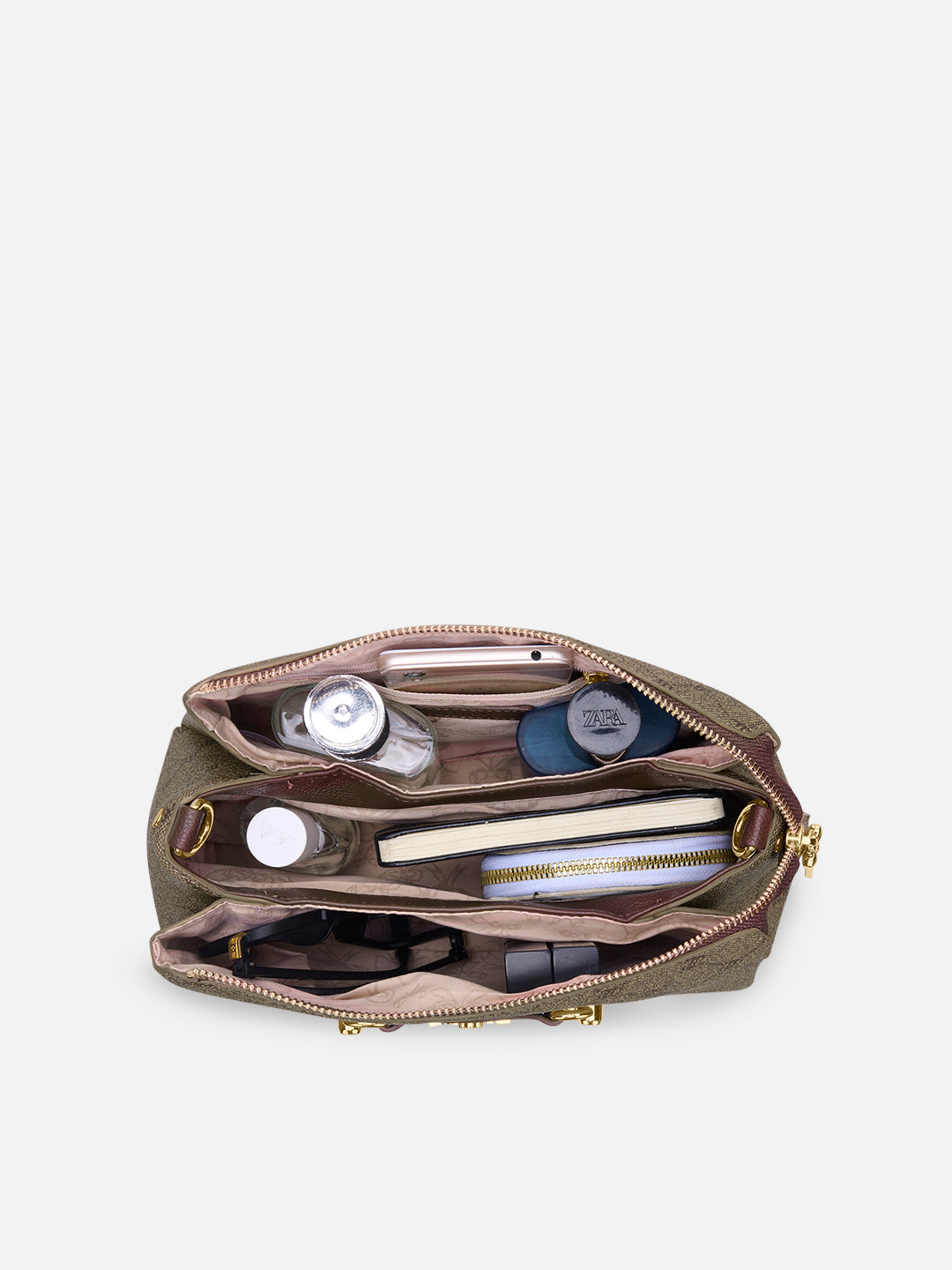 Mono Eloi 3 Compartment Medium Sling Bag Latte