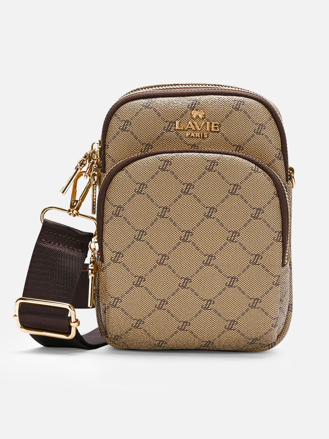 Mono Mason Mobile Vt 3 Compartment Medium Sling Bag Latte