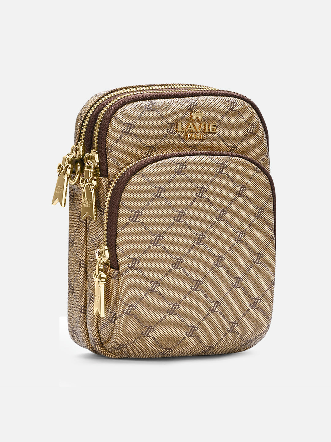 Mono Mason Mobile Vt 3 Compartment Medium Sling Bag Latte