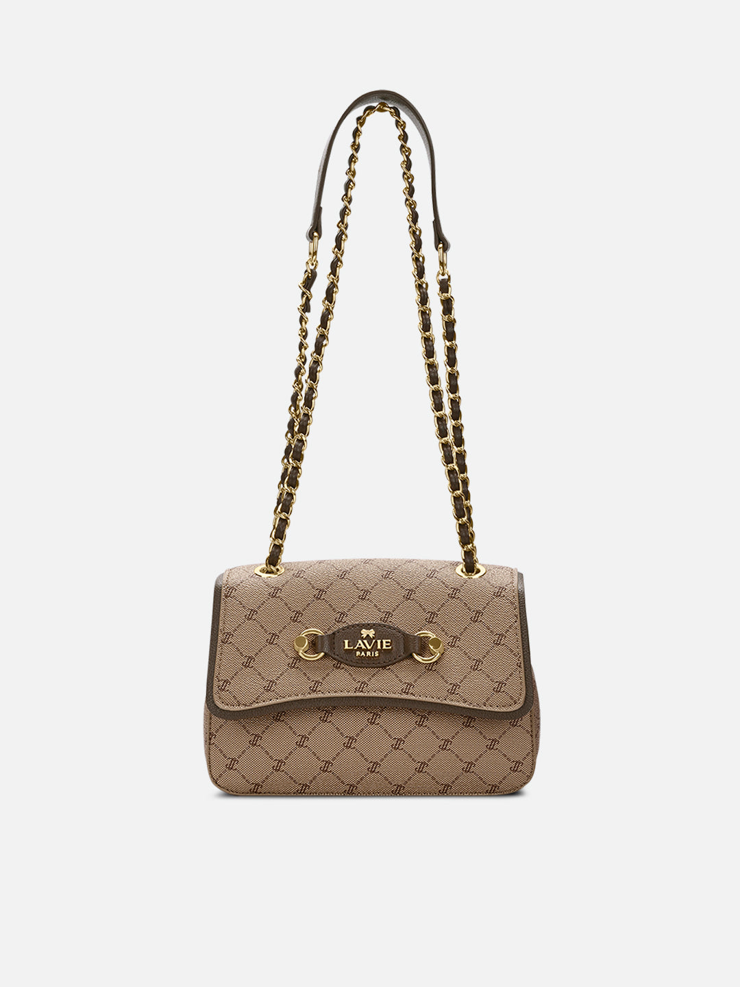 Mono Sean Flap 2 Compartment Medium Sling Bag Latte