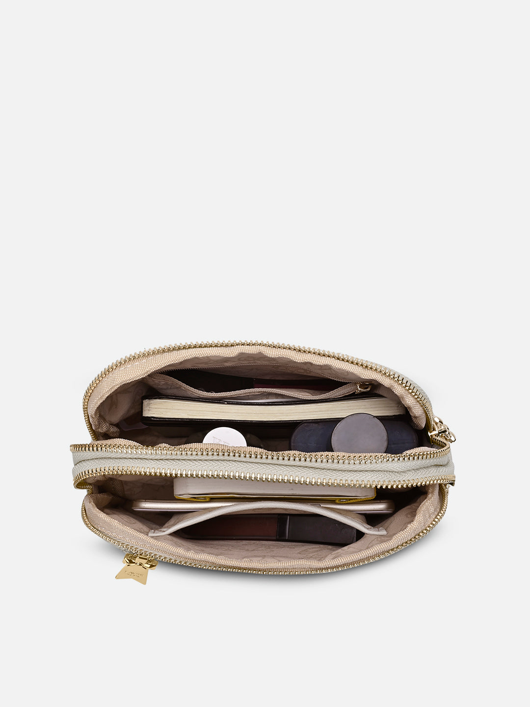 Mono Helen 3 Compartment Medium Sling Bag Ivory