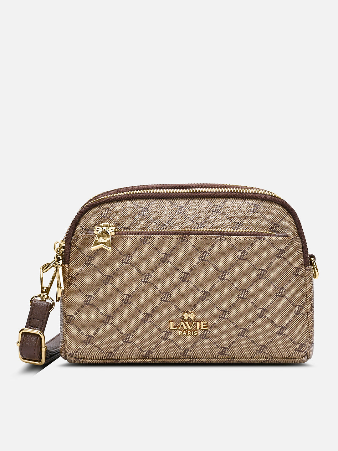 Mono Helen 3 Compartment Medium Sling Bag Latte