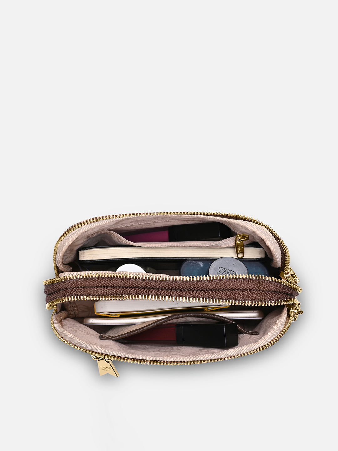 Mono Helen 3 Compartment Medium Sling Bag Latte