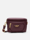 Sophie Oval Top Zip Small Wine Sling Bag