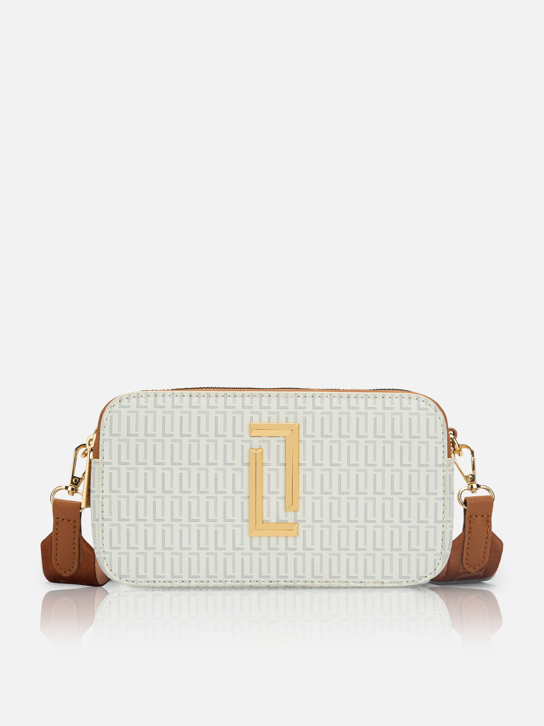 Lx Mono Fenny Box Ladies Small White Sling Bag