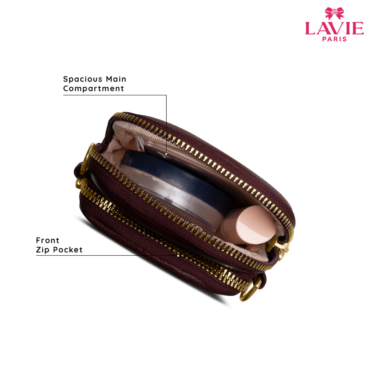 Soft Karen Mobile 2 Compartment Small Wine Sling Bag