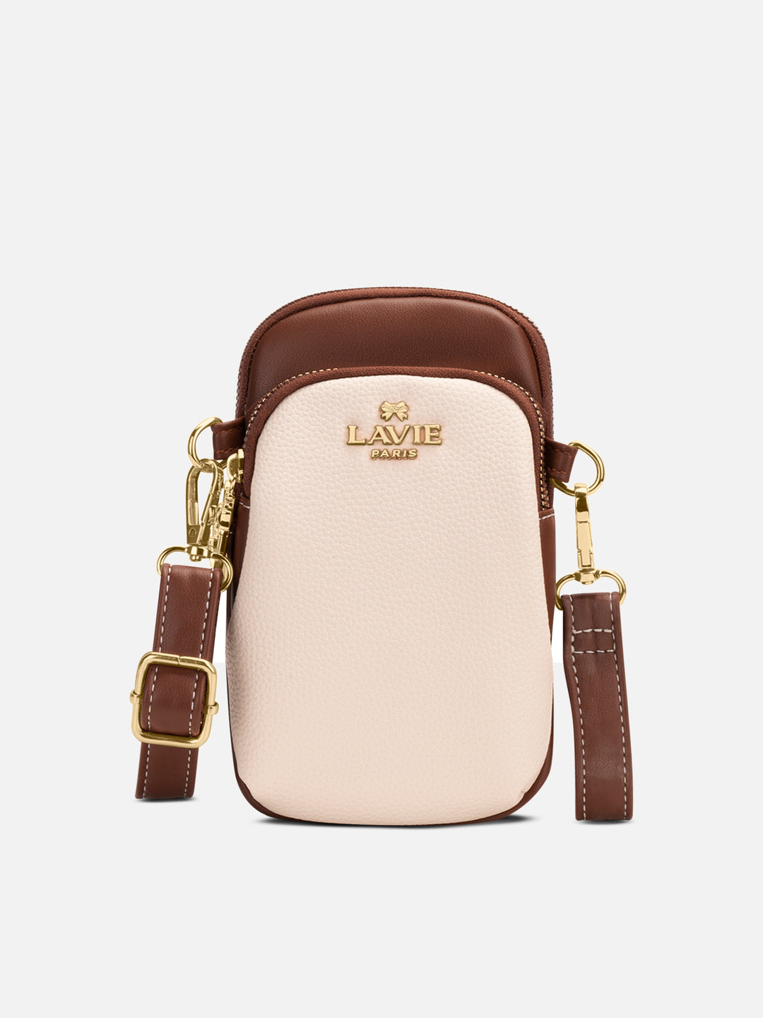 Soft Karen Mobile 2 Compartment Small Off White Sling Bag