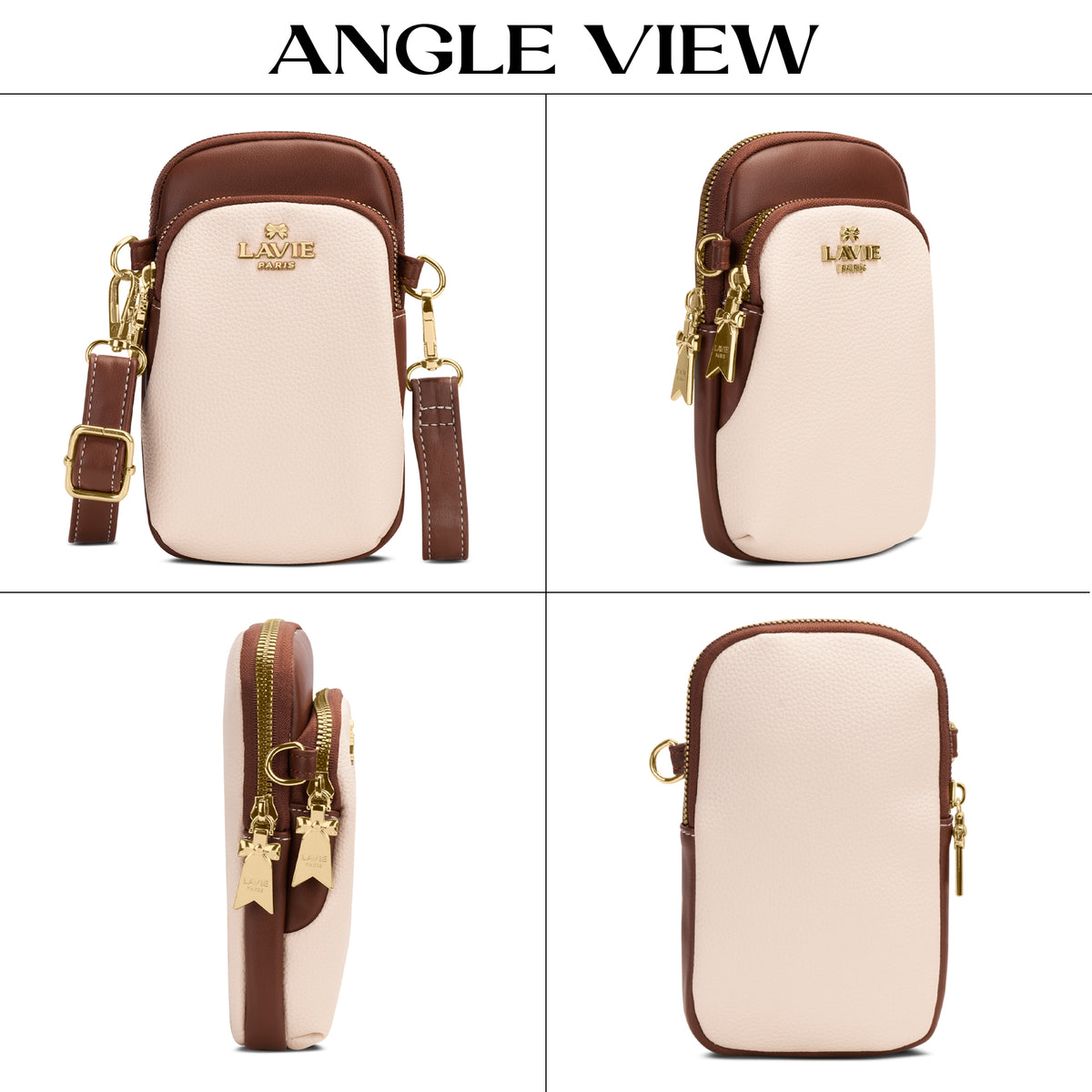 Soft Karen Mobile 2 Compartment Small Off White Sling Bag