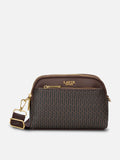 Lx Mono Hemily 3 Compartment Ladies Medium Choco Sling Bag