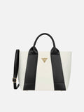 Savannah 3 Compartment Large Off White & Black Tote Bag