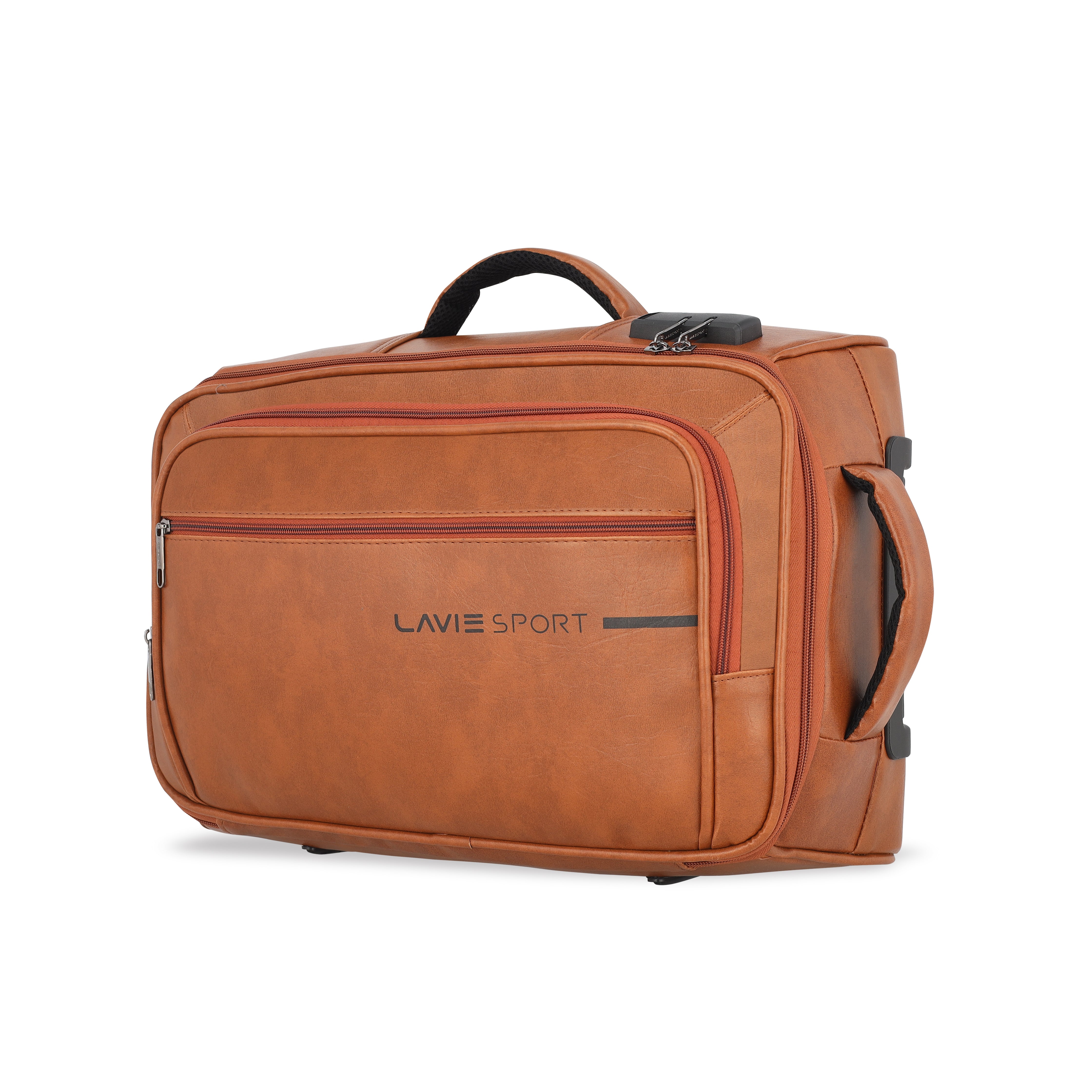 Lavie Sport 45 cms Premium Majestic Pro+ Overnighter Laptop Trolley | Duffle Bag Tan