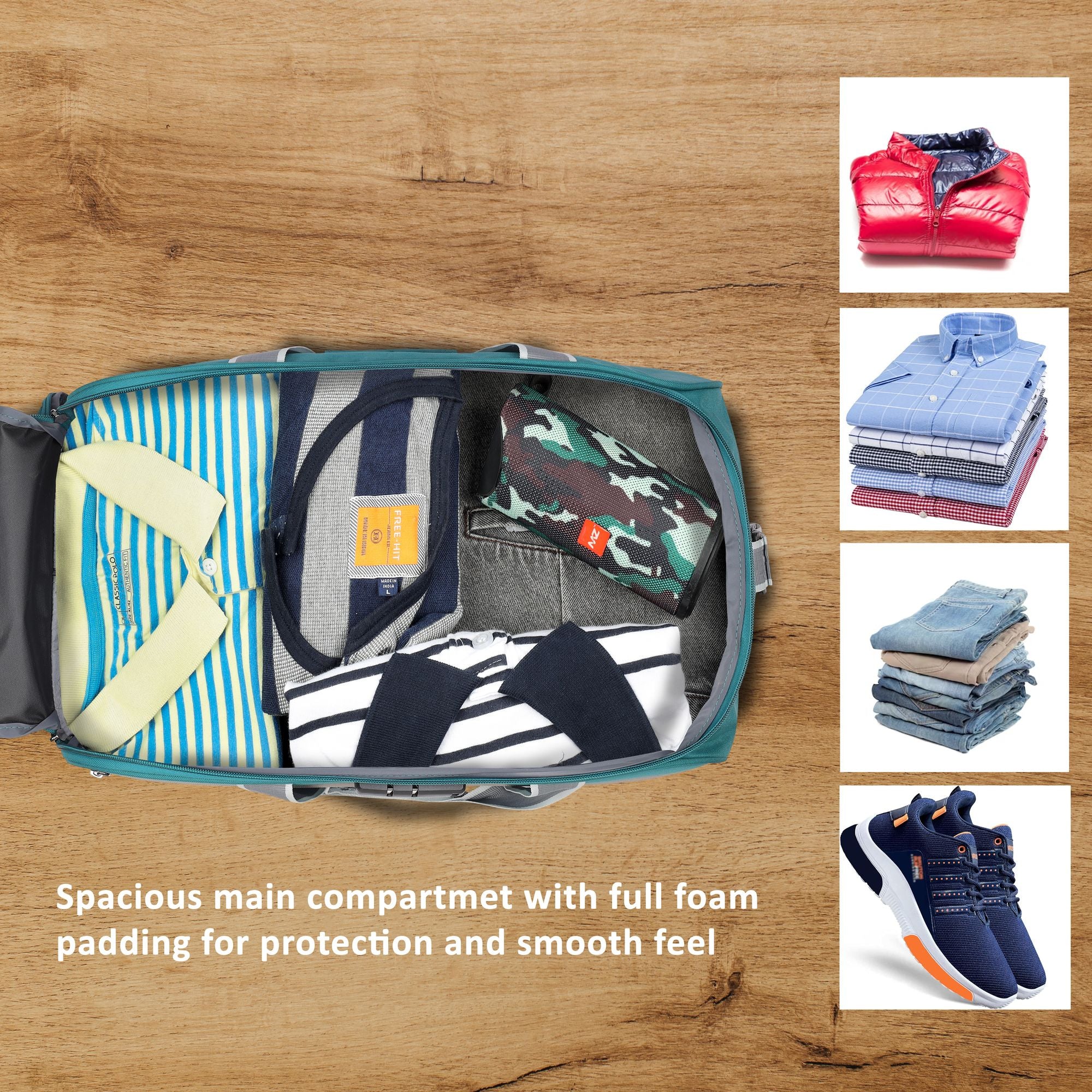 Camelot Wheel Duffle Bag Combi Lock Teal