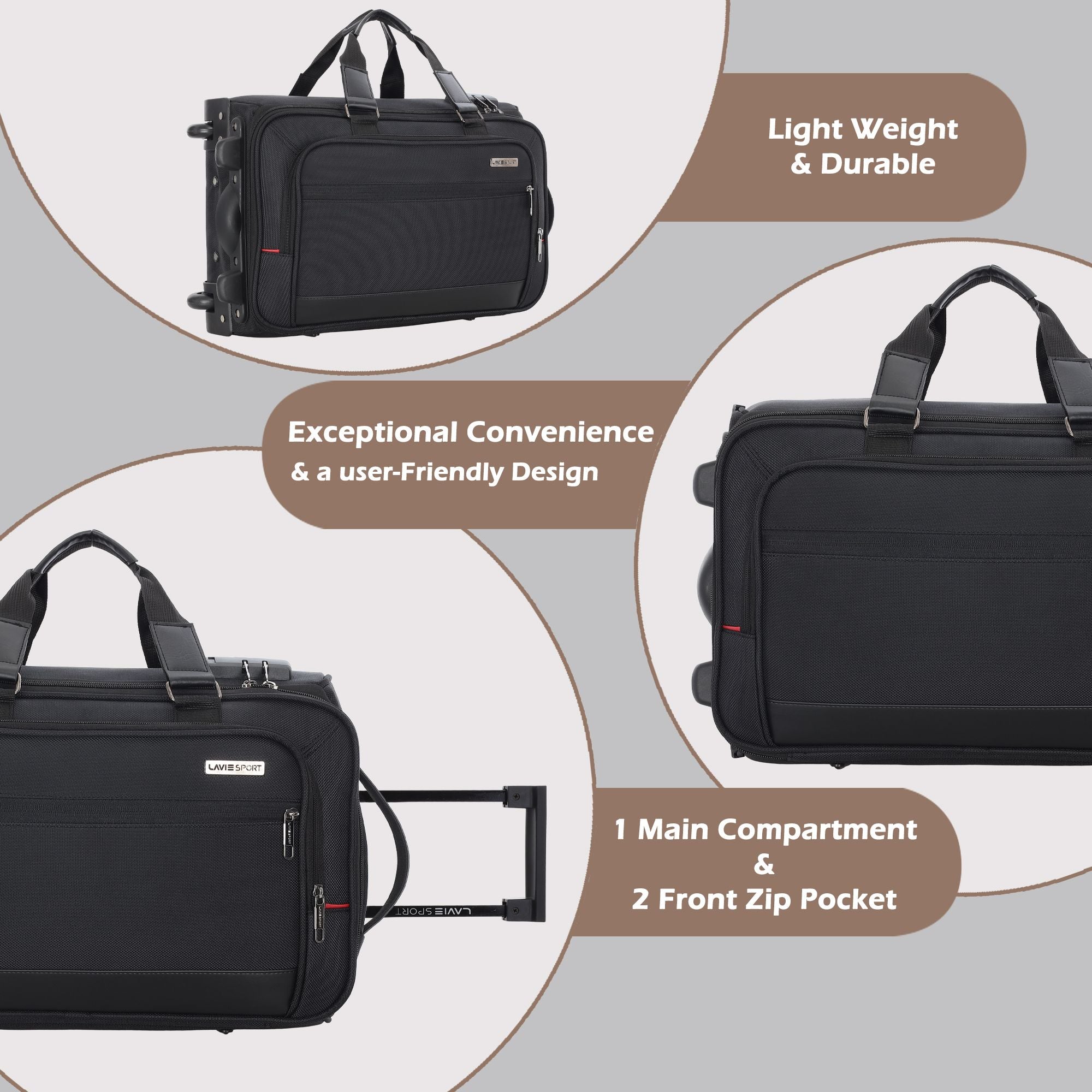 Matrix Wheel Duffle Bag Laptop Compatible Combi Lock Black/Black