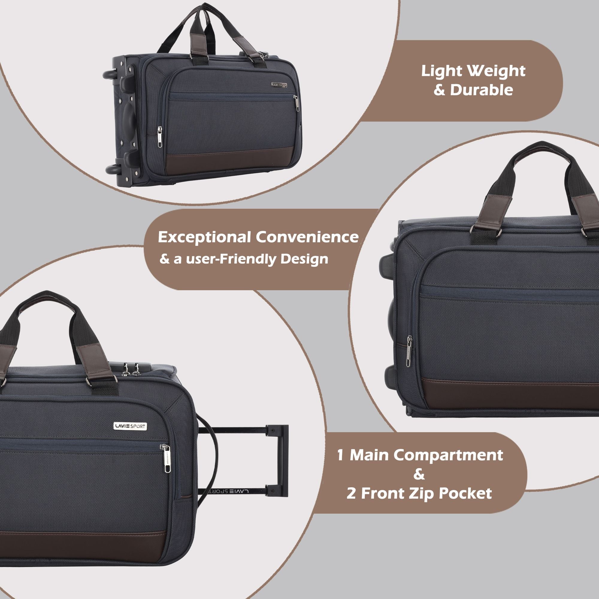 Matrix Wheel Duffle Bag Laptop Compatible Combi Lock C.Blue/Choco