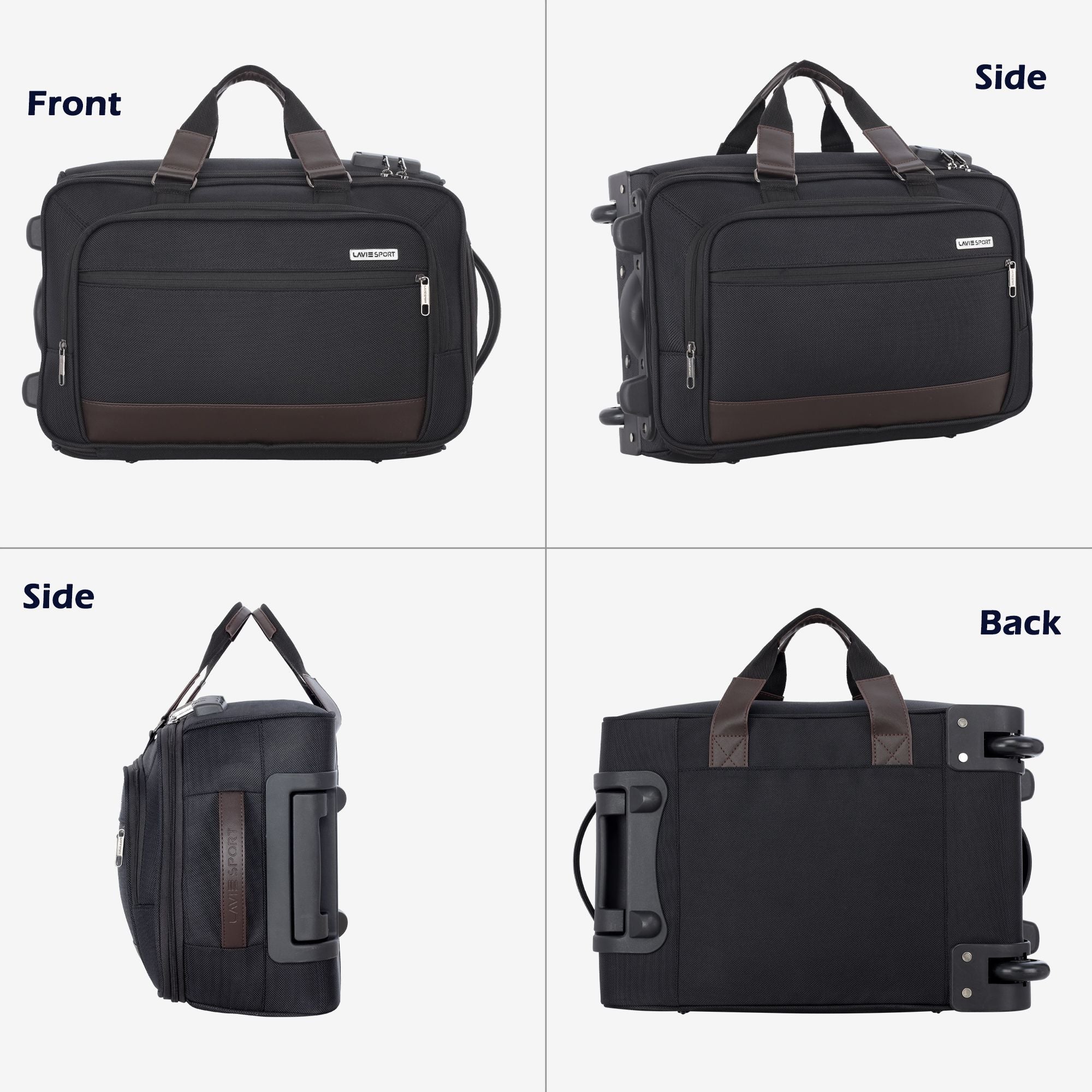 Matrix Wheel Duffle Bag Laptop Compatible Combi Lock Black/Choco