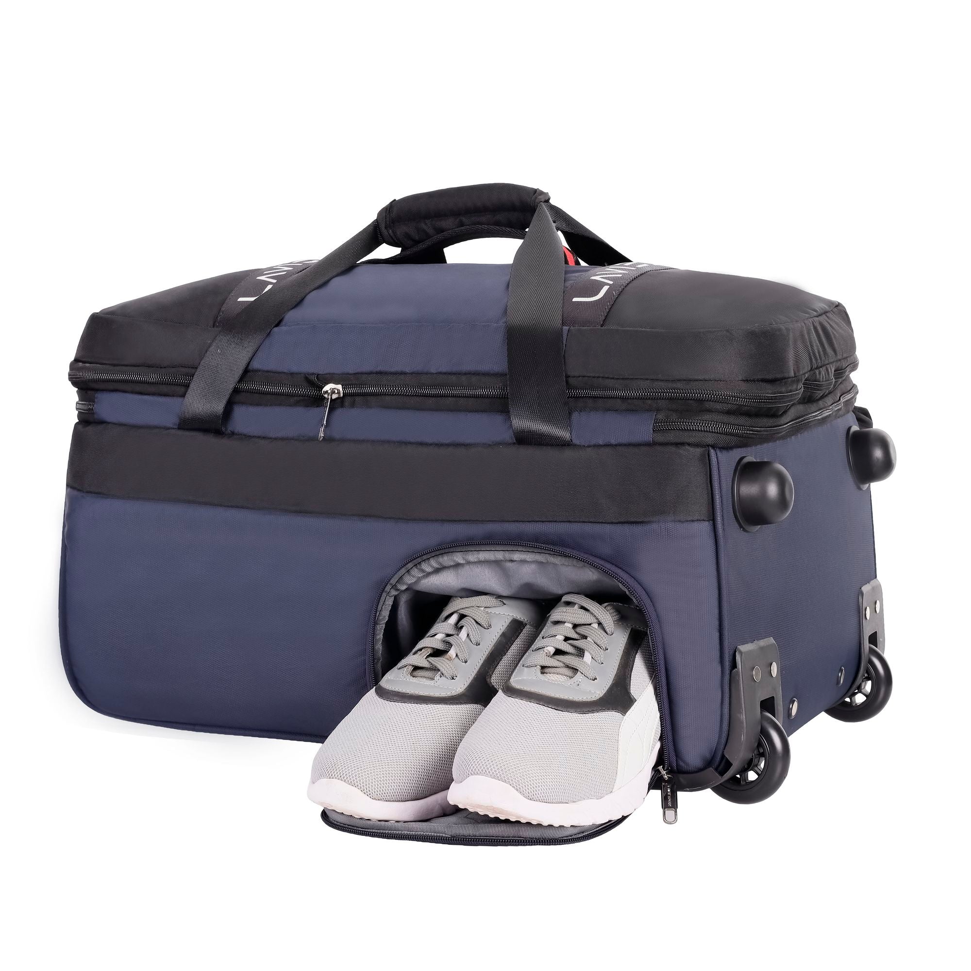 Apollo Wheel Duffle Trolley Bag Black/Navy