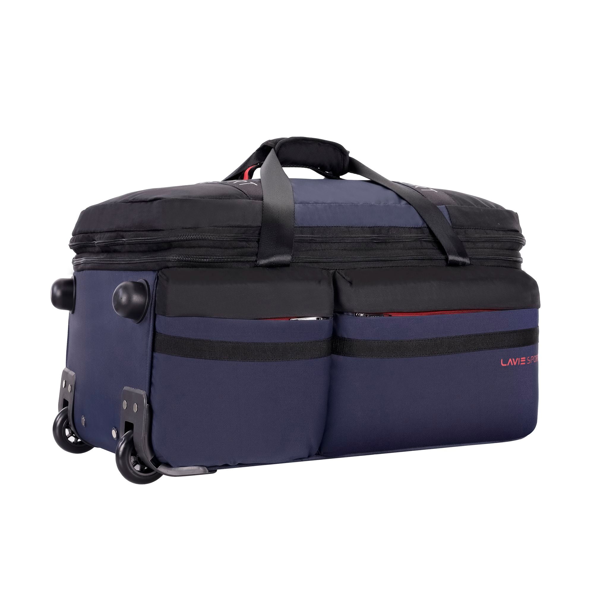 Apollo Wheel Duffle Trolley Bag Black/Navy