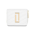 Diagonal Flap Small White Wallet