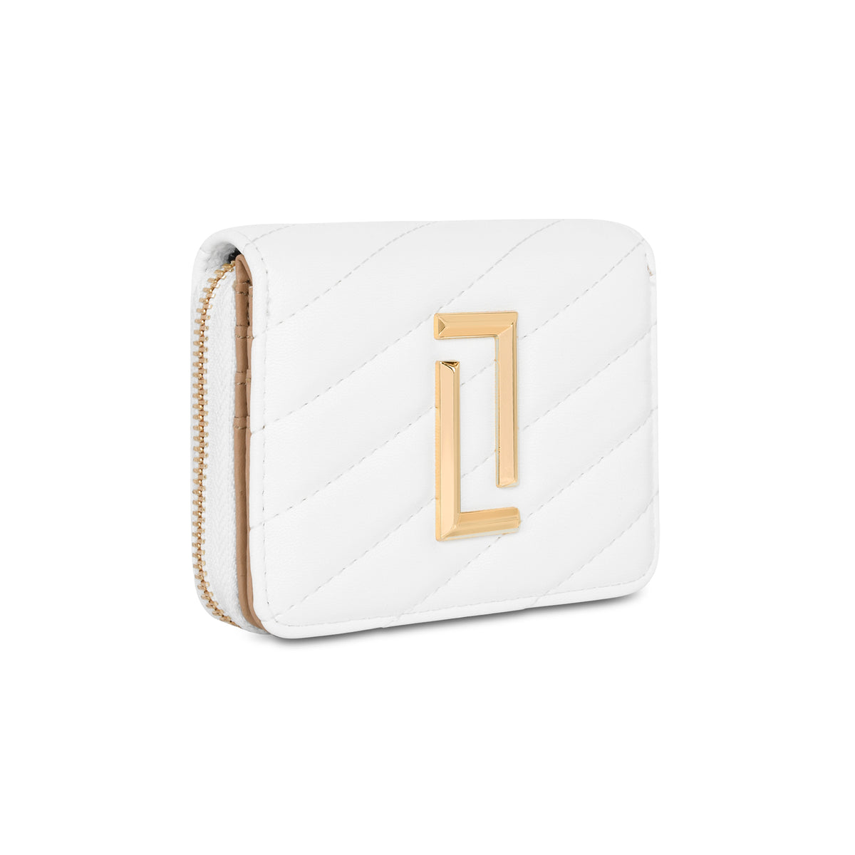Lavie Luxe White Small Women's Diagonal Flap Wallet