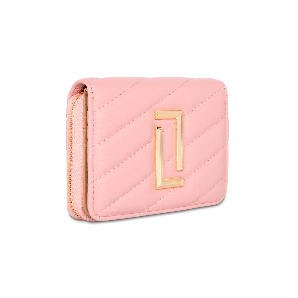 Lavie Luxe Light Pink Small Women's Diagonal Flap Wallet