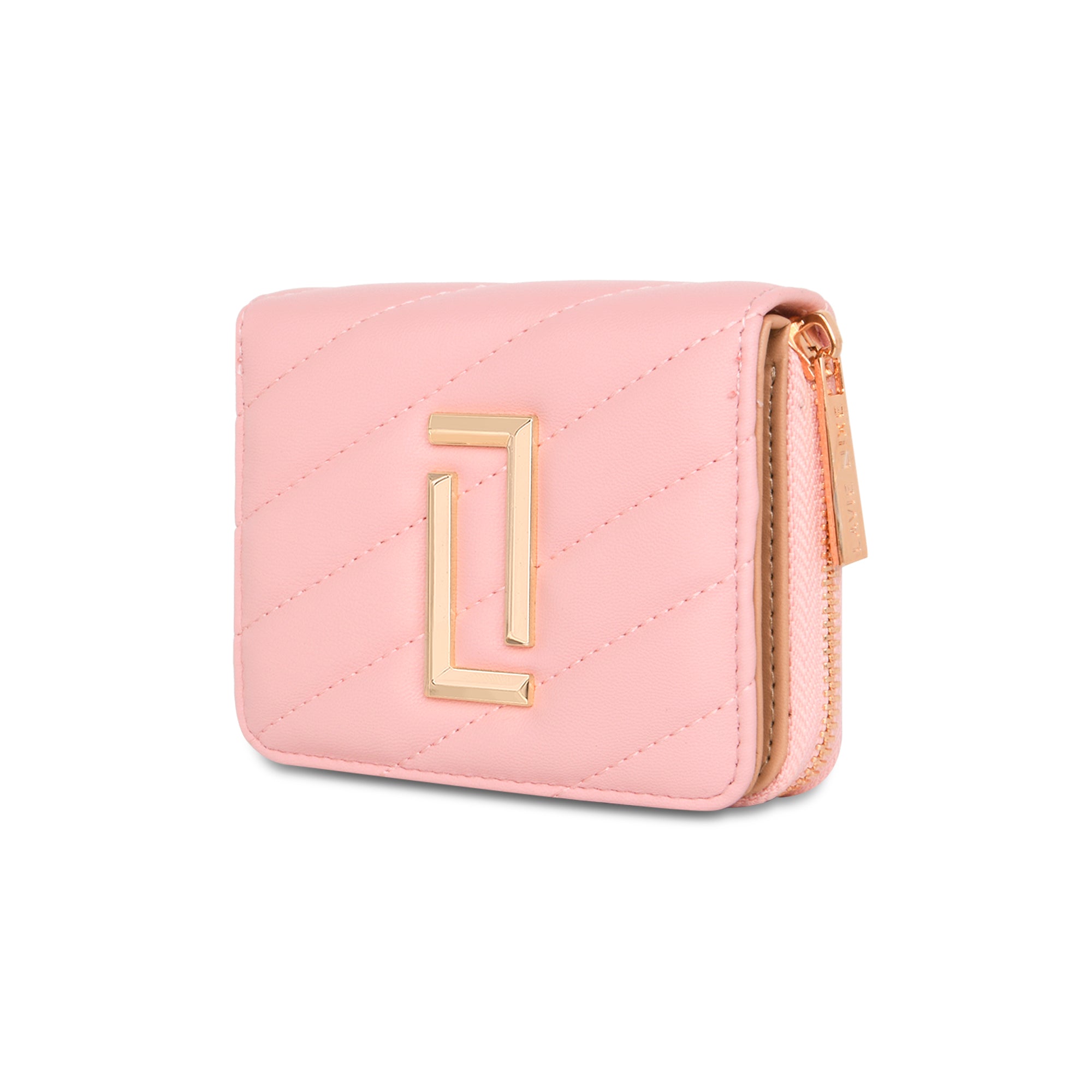 Lavie Luxe Light Pink Small Women's Diagonal Flap Wallet