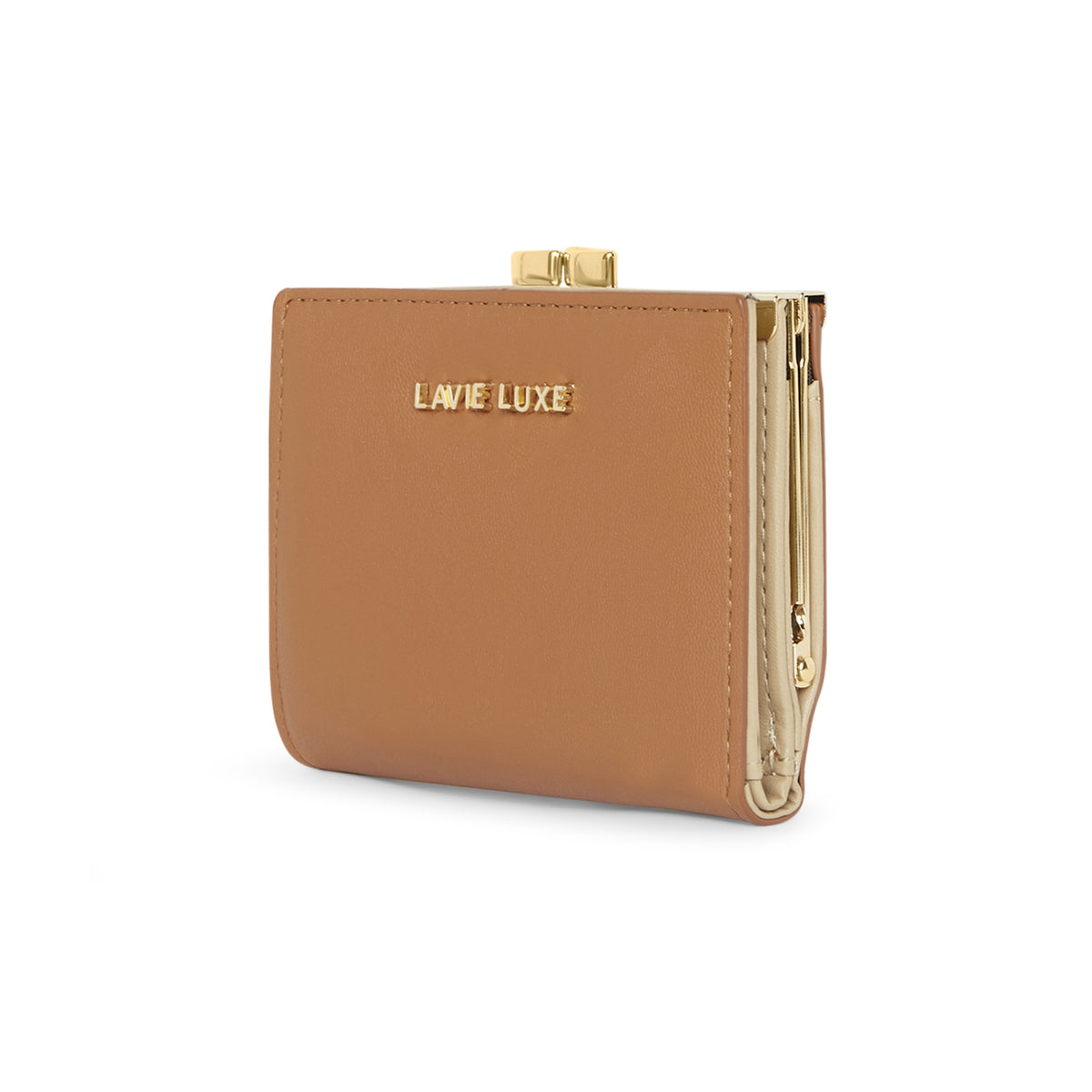 Lavie Luxe Tan Small Women's Frame Wallet