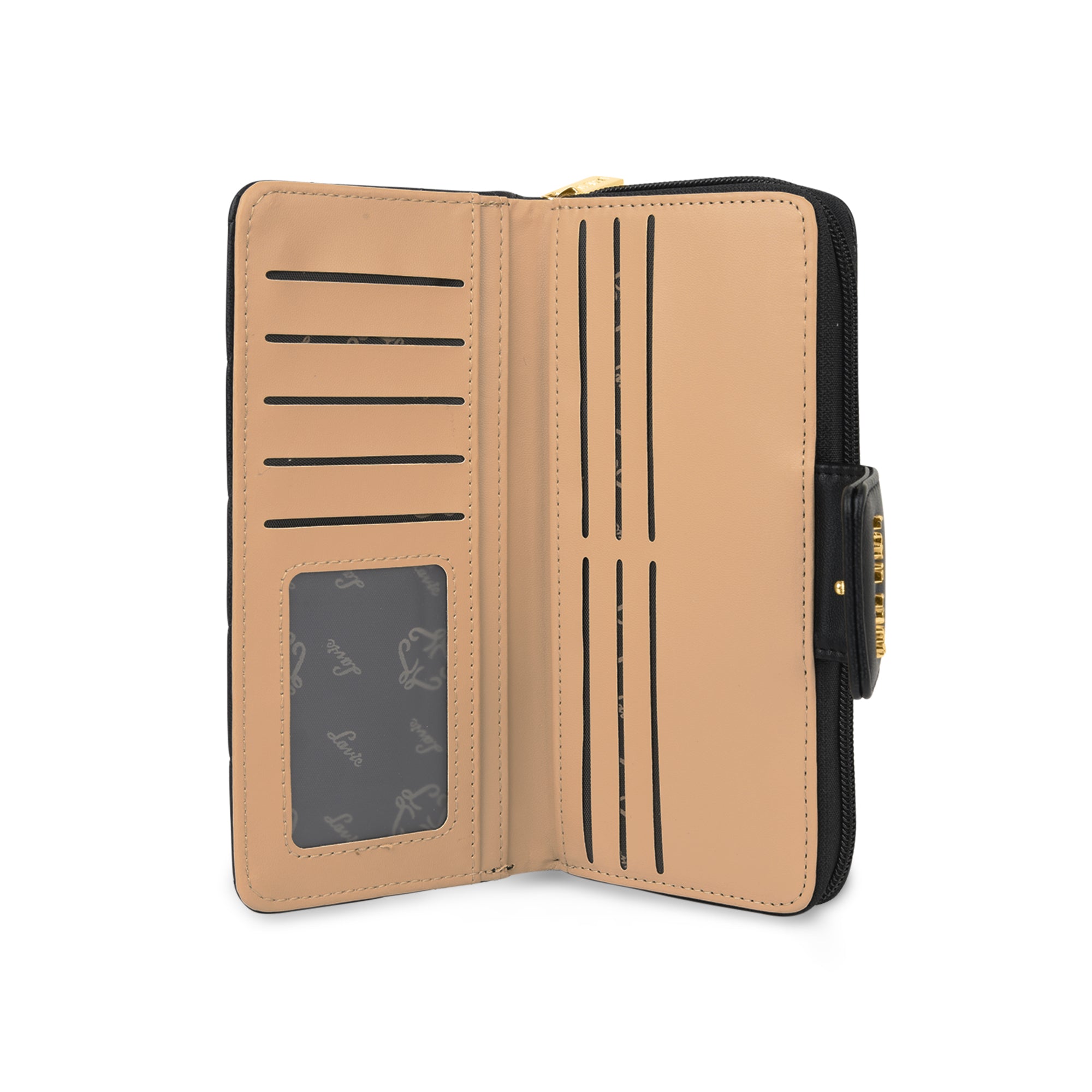 Lavie Luxe Black Large Women's Diamond Bifold Wallet