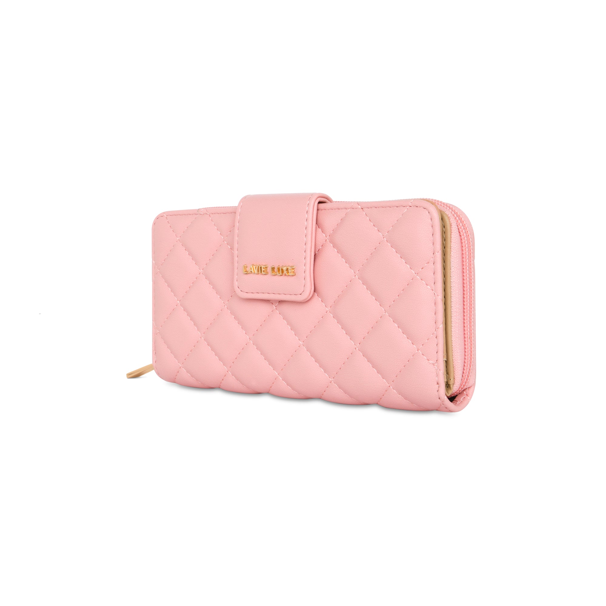 Lavie Luxe Light Pink Large Women's Diamond Bifold Wallet