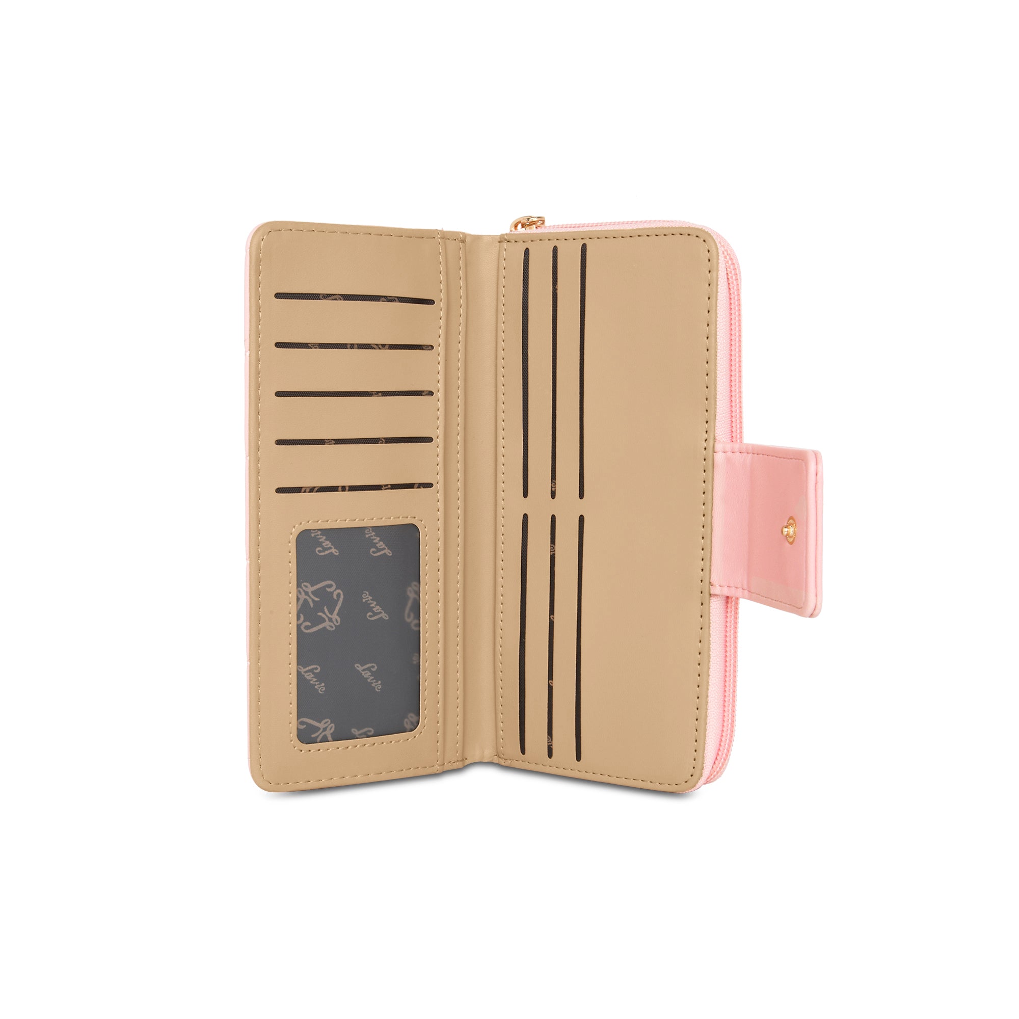 Lavie Luxe Light Pink Large Women's Diamond Bifold Wallet