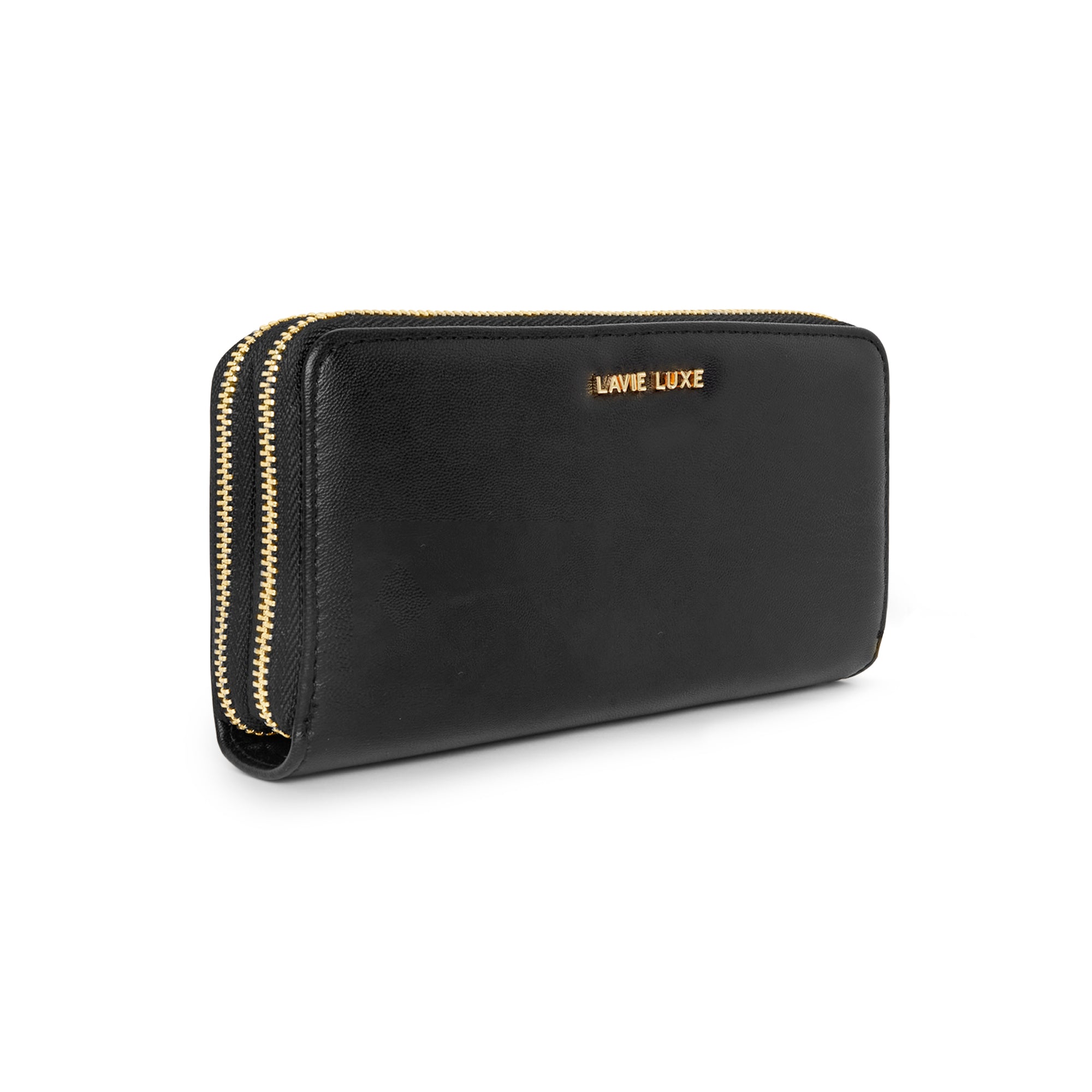 Lavie Luxe Black Large Women's Dual Zip Wallet