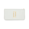 Dual Zip Large White Wallet