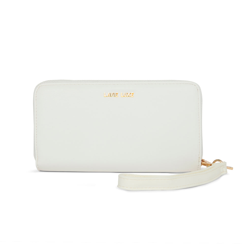Lavie Luxe White Large Women's Dual Zip Wallet