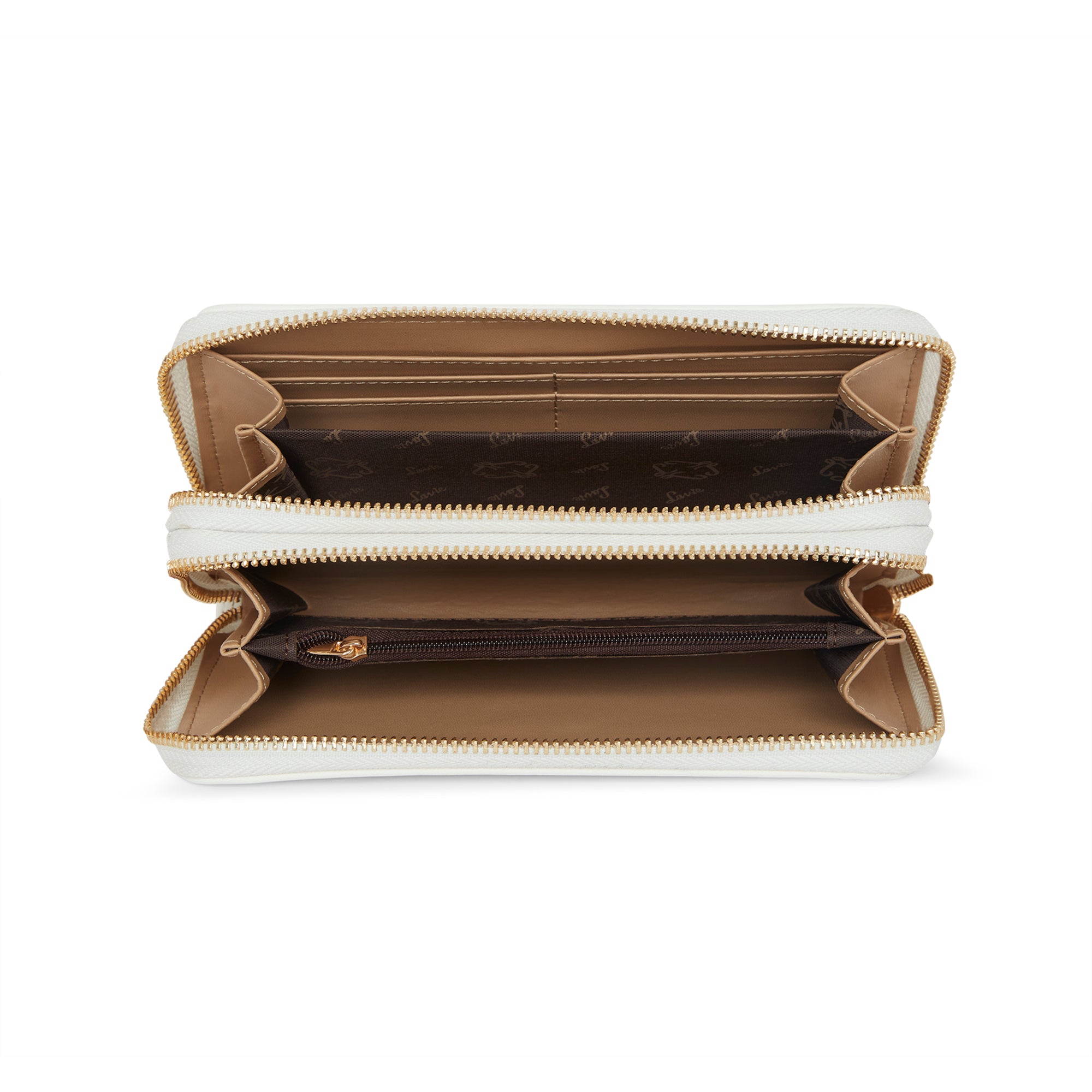 Lavie Luxe White Large Women's Dual Zip Wallet