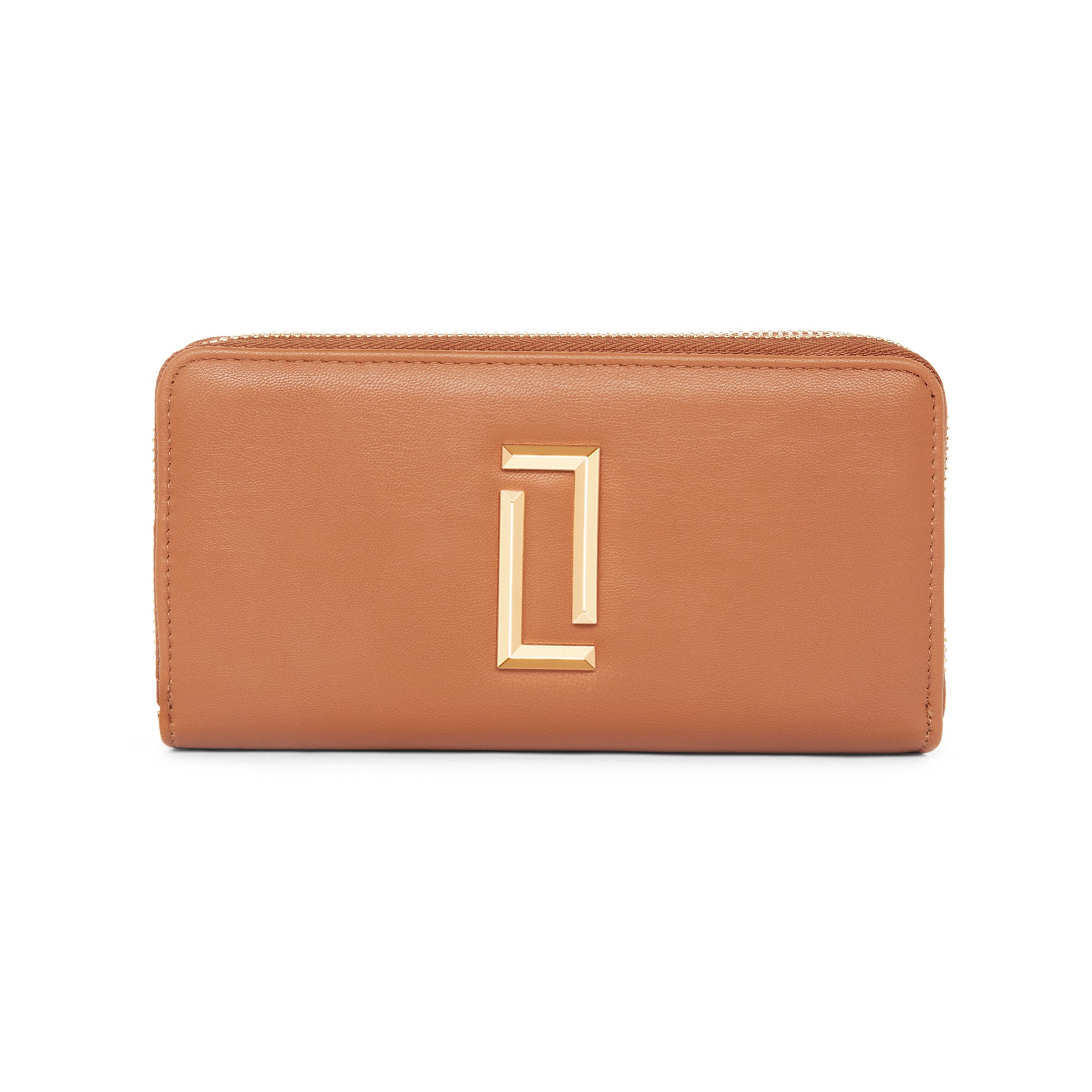 Lavie Luxe Tan Large Women's Dual Zip Wallet