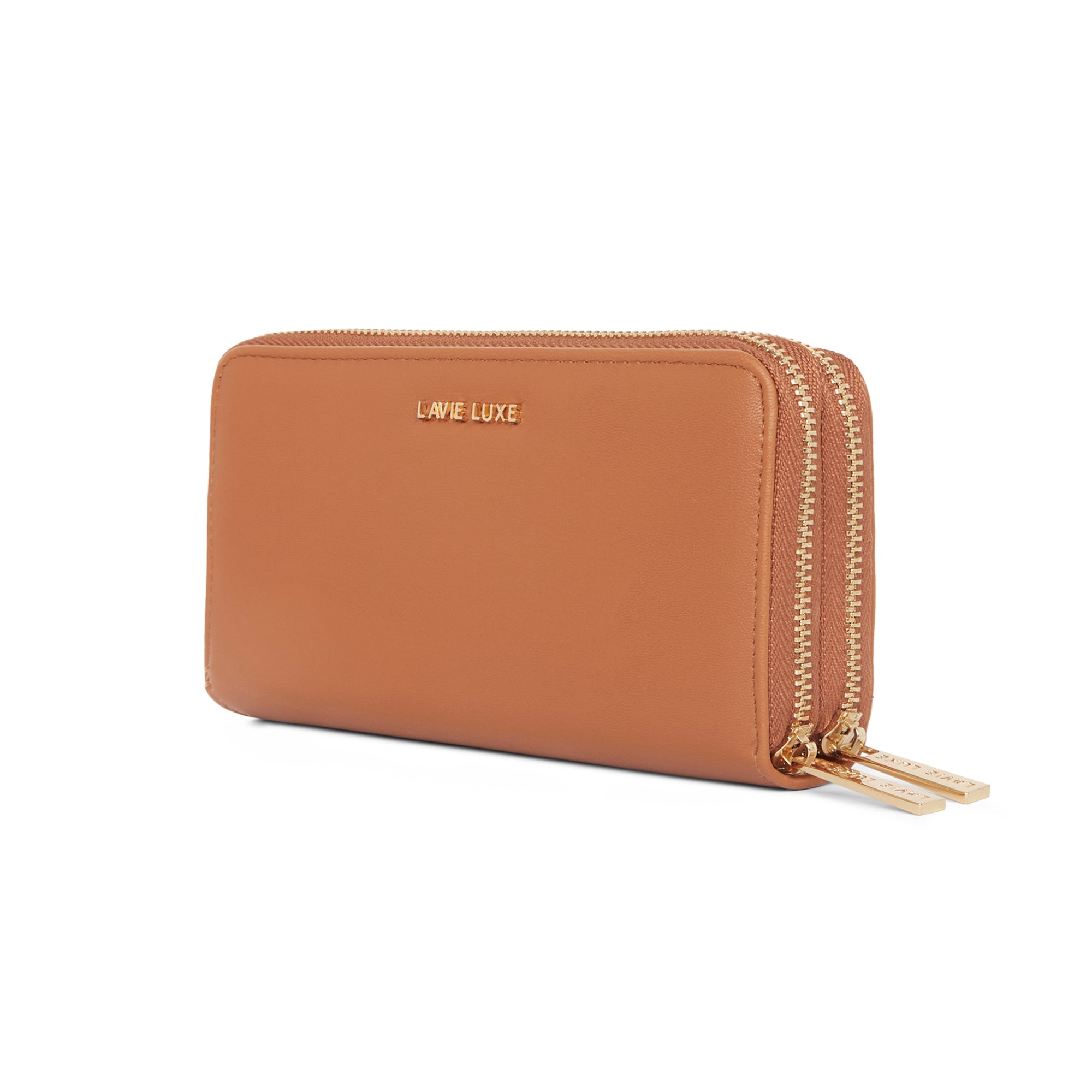 Lavie Luxe Tan Large Women's Dual Zip Wallet