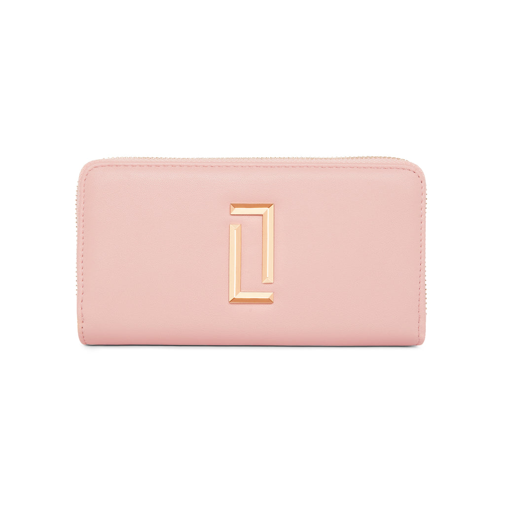 Lavie Luxe Light Pink Large Women's Dual Zip Wallet