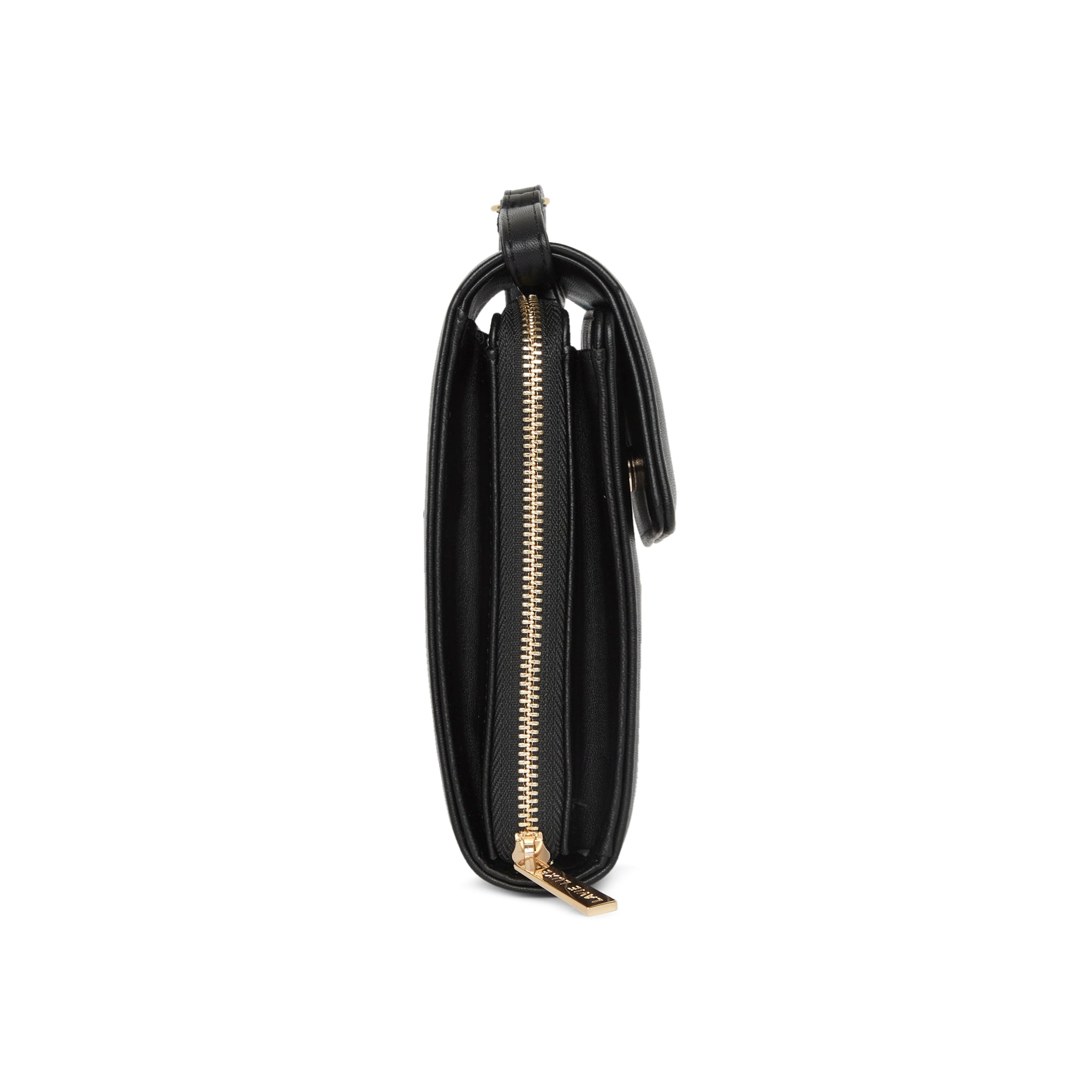Lavie Luxe Black Large Women's Vertical Zip Sling Bag Wallet