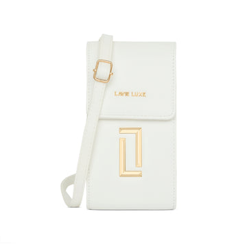 Lavie Luxe White Large Women's Vertical Zip Sling Bag Wallet