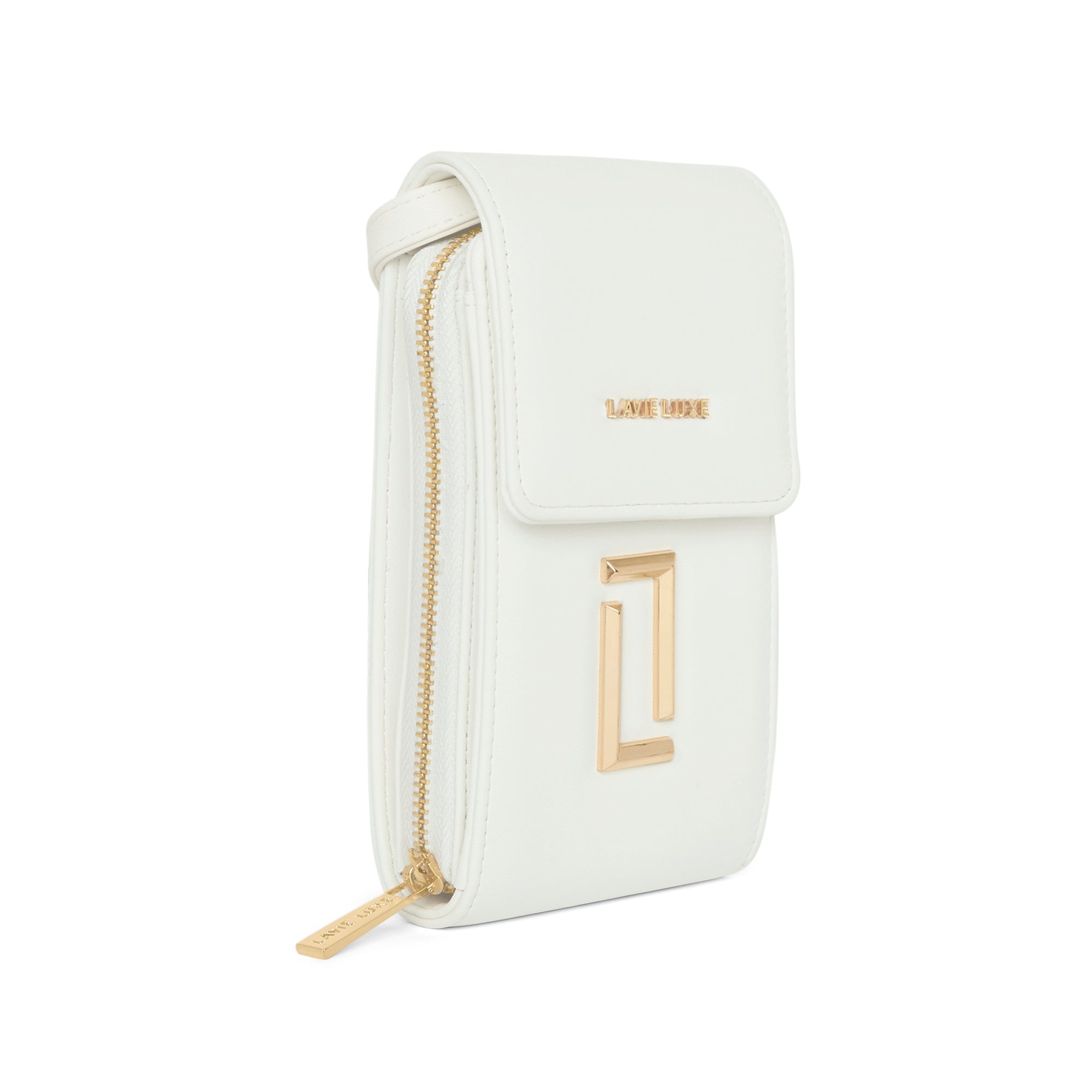 Lavie Luxe White Large Women's Vertical Zip Sling Bag Wallet