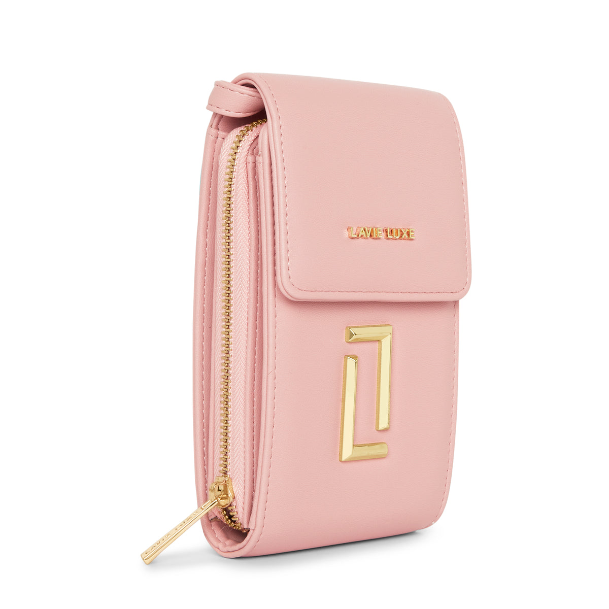 Lavie Luxe Light Pink Large Women's Vertical Zip Sling Bag Wallet