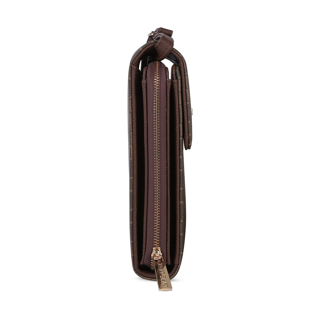 Lavie Luxe Ally Vertical Zip Choco Large Women's Sling
